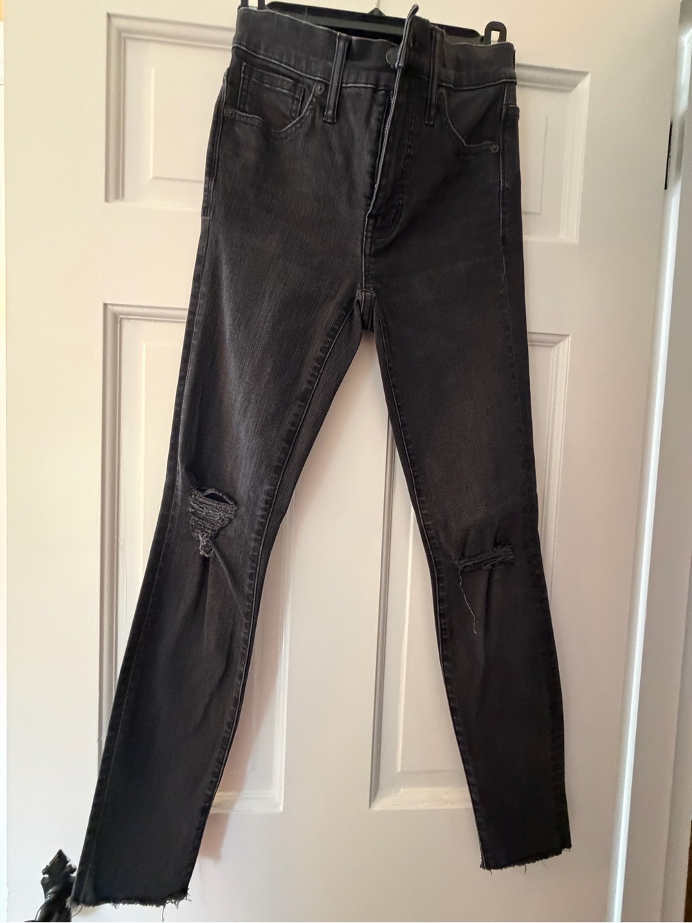 Madewell Black High-Rise Skinny Denim Jeans with Gold Hardware